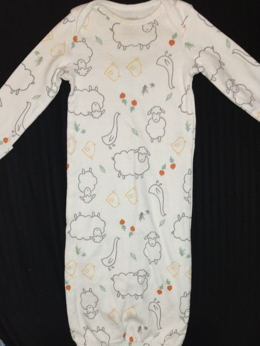 Carter's White Sleep Sack with Gray Sheep Print